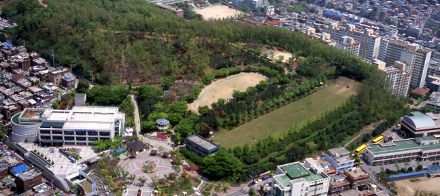 상공에서 바라본 단대공원 전경사진